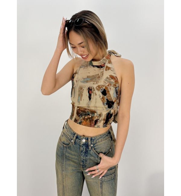 EVRIS「バックリボン ホルターネックトップス」|Tシャツ・カットソー|