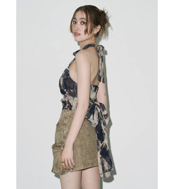 EVRIS「バックリボン ホルターネックトップス」|Tシャツ・カットソー|