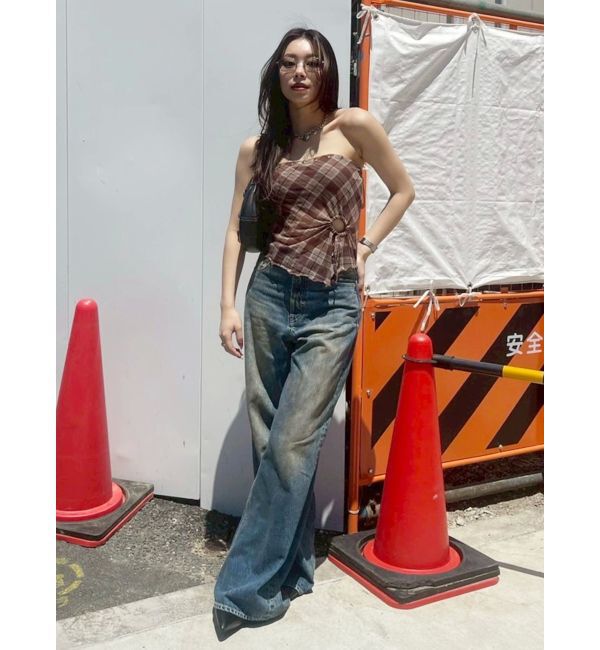 EVRIS「チェックベアトップ」|キャミソール|