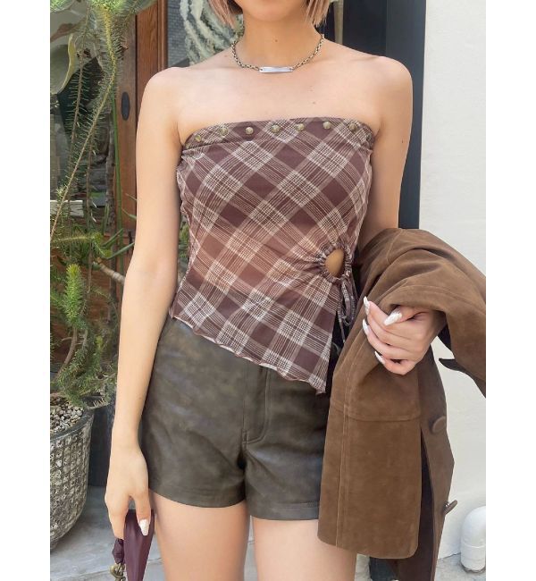 EVRIS「チェックベアトップ」|キャミソール|