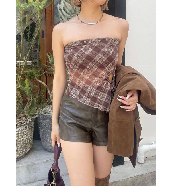 EVRIS「チェックベアトップ」|キャミソール|