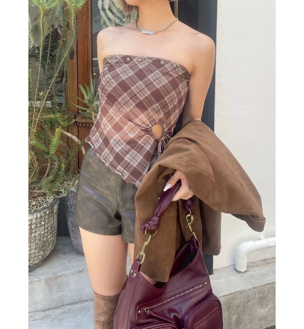 EVRIS「チェックベアトップ」|キャミソール|