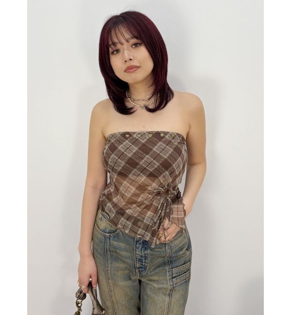 EVRIS「チェックベアトップ」|キャミソール|