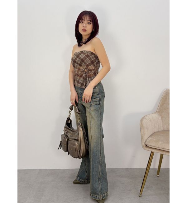 EVRIS「チェックベアトップ」|キャミソール|