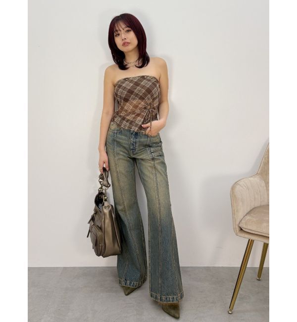 EVRIS「チェックベアトップ」|キャミソール|