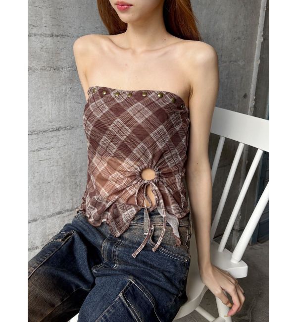 EVRIS「チェックベアトップ」|キャミソール|