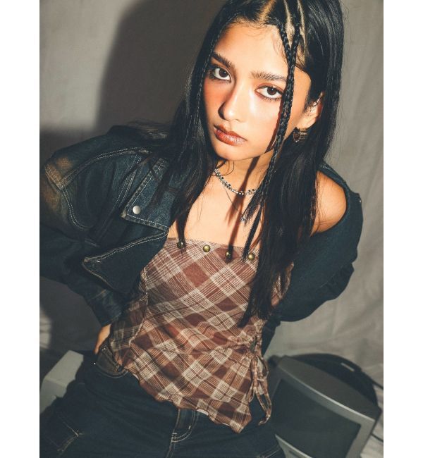 EVRIS「チェックベアトップ」|キャミソール|