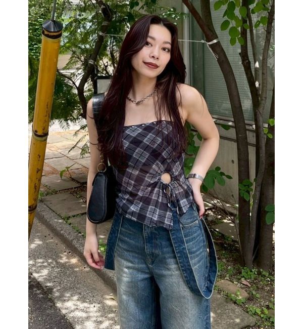 EVRIS「チェックベアトップ」|キャミソール|