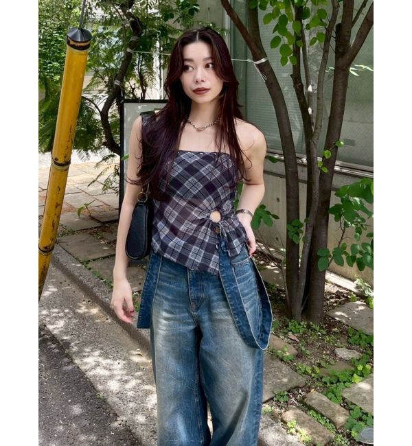 EVRIS「チェックベアトップ」|キャミソール|