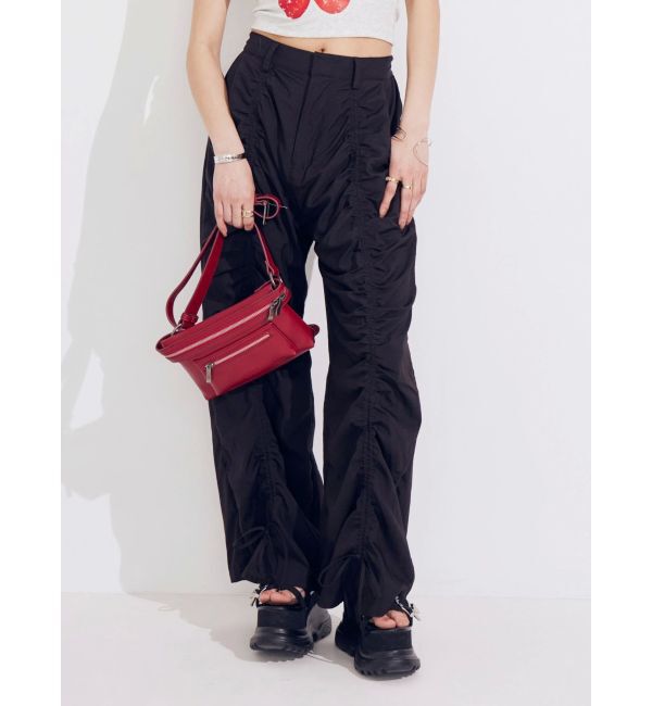 EVRIS「ドロストフレアパンツ」|その他|ブラック