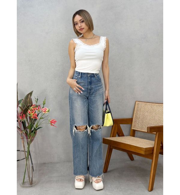 EVRIS「レースドッキングリブタンクトップ」|タンクトップ|