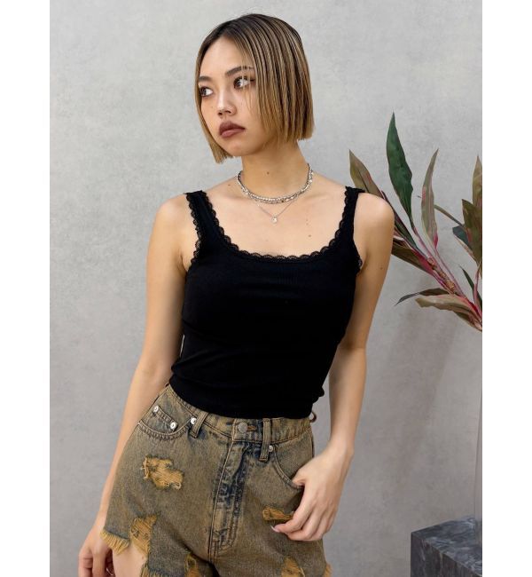 EVRIS「レースドッキングリブタンクトップ」|タンクトップ|