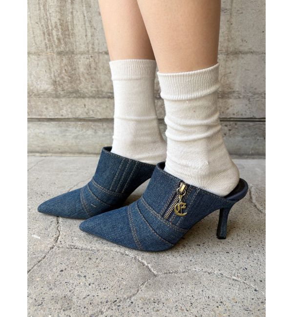 EVRIS「Eチャームポインテッドトゥミュール」|サンダル|インディゴ