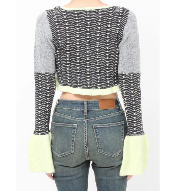 EVRIS「オリジナルパターンショートニットカーディガン」|ニット・セーター|