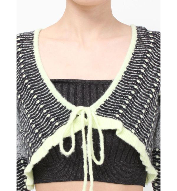 EVRIS「オリジナルパターンショートニットカーディガン」|ニット・セーター|