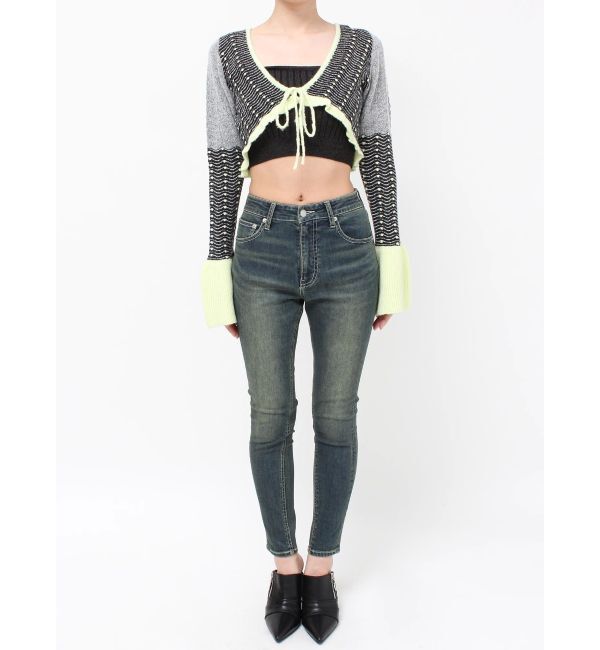 EVRIS「オリジナルパターンショートニットカーディガン」|ニット・セーター|