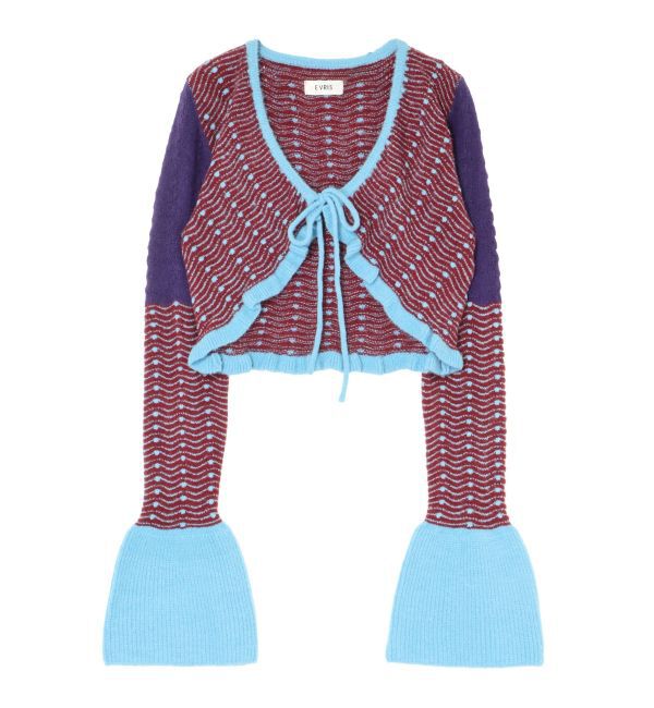 EVRIS「オリジナルパターンショートニットカーディガン」|ニット・セーター|