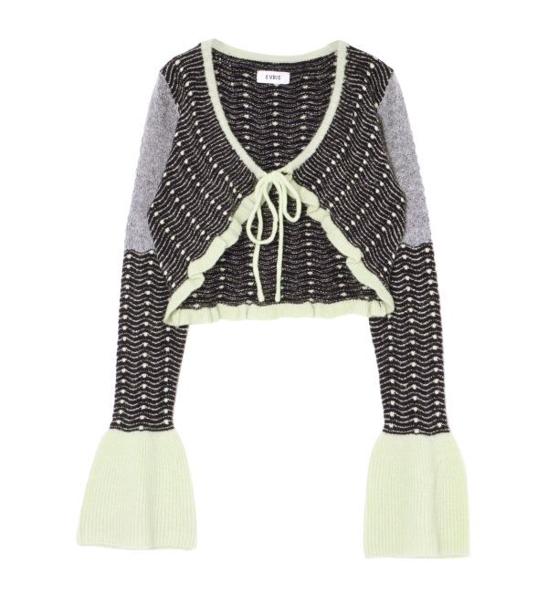 EVRIS「オリジナルパターンショートニットカーディガン」|ニット・セーター|