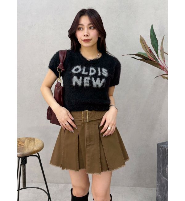 EVRIS「プリーツワイドベルトミニスカート」|スカート|