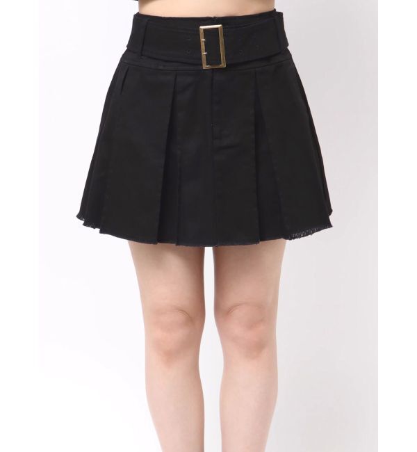 EVRIS「プリーツワイドベルトミニスカート」|スカート|
