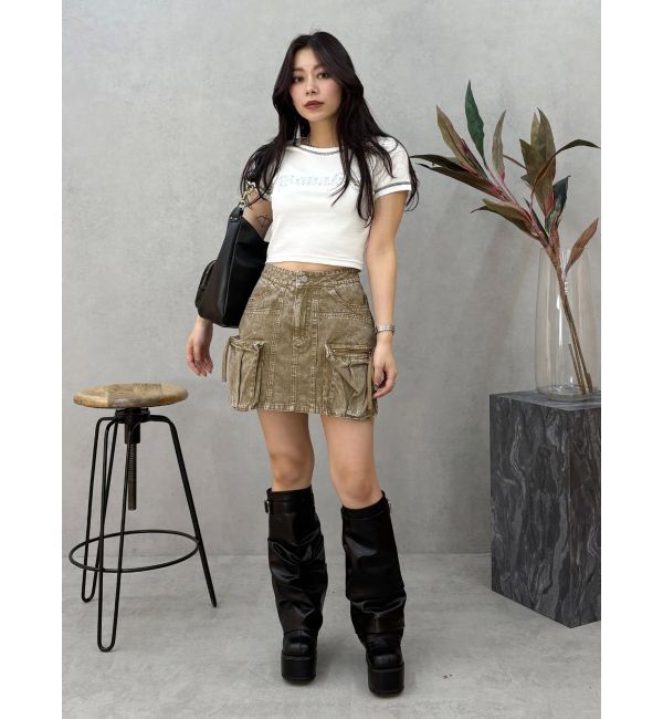 EVRIS「スタッズグラフィックショートTシャツ」|Tシャツ・カットソー|