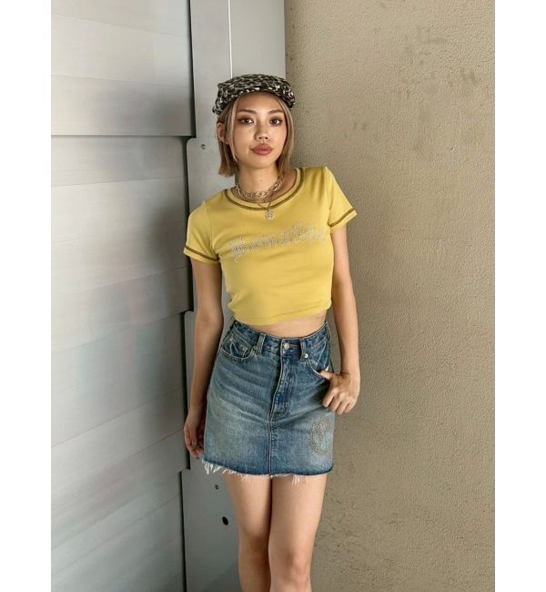 EVRIS「スタッズグラフィックショートTシャツ」|Tシャツ・カットソー|