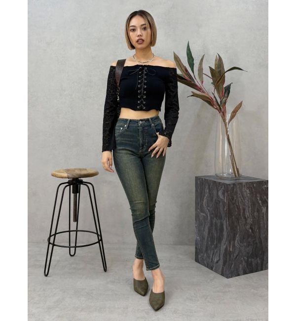 EVRIS「ヴィンテージライクストレッチスキニーデニムパンツ」|デニム|