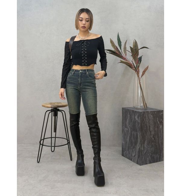 EVRIS「ヴィンテージライクストレッチスキニーデニムパンツ」|デニム|