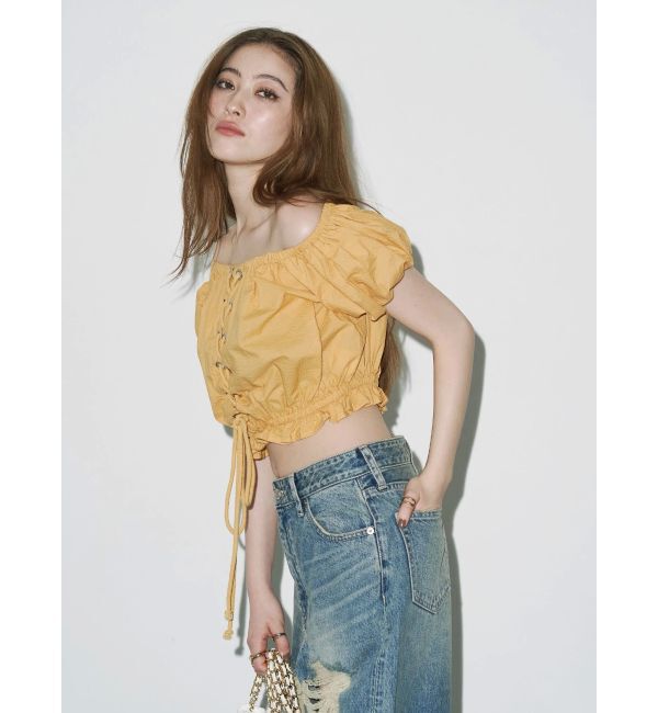 EVRIS「レースアップオフショルトップス」|シャツ・ブラウス|