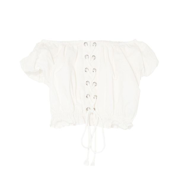 EVRIS「レースアップオフショルトップス」|シャツ・ブラウス|