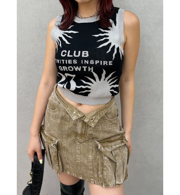 EVRIS「ジャガードグラフィックニットトップス」|ニット・セーター|