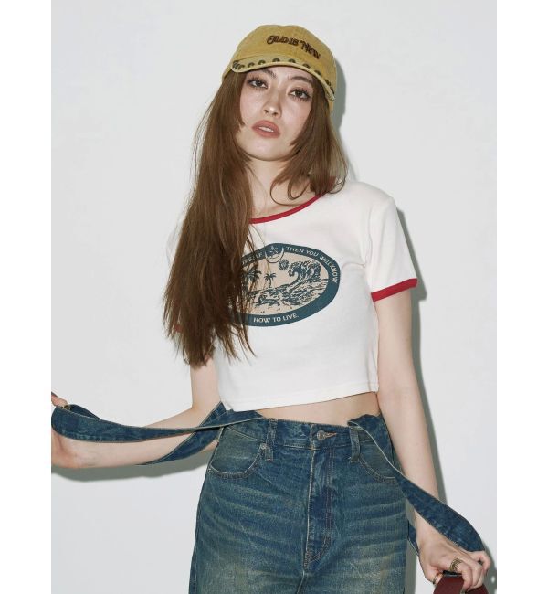 EVRIS「リンガーグラフィックショートTシャツ」|Tシャツ・カットソー|