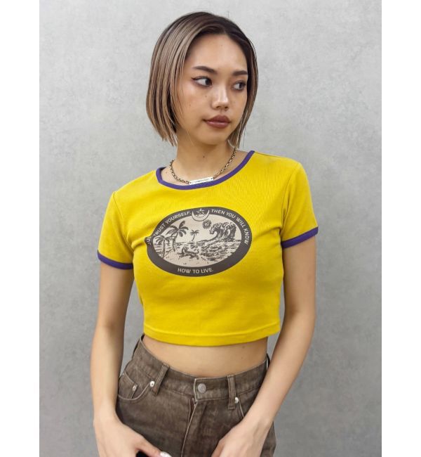 EVRIS「リンガーグラフィックショートTシャツ」|Tシャツ・カットソー|