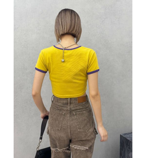 EVRIS「リンガーグラフィックショートTシャツ」|Tシャツ・カットソー|