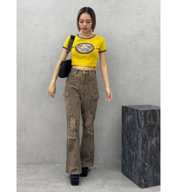 EVRIS「リンガーグラフィックショートTシャツ」|Tシャツ・カットソー|