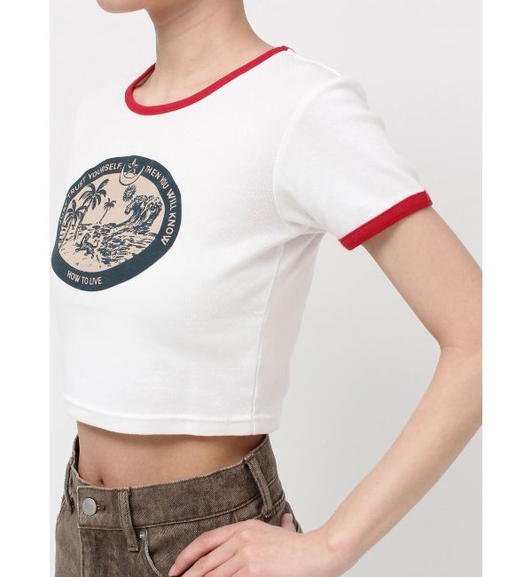 EVRIS「リンガーグラフィックショートTシャツ」|Tシャツ・カットソー|