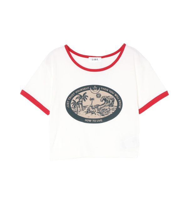 EVRIS「リンガーグラフィックショートTシャツ」|Tシャツ・カットソー|