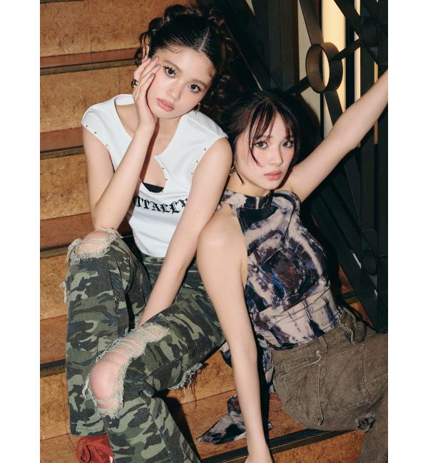 EVRIS「スタッズグラフィックタンクトップ」|タンクトップ|