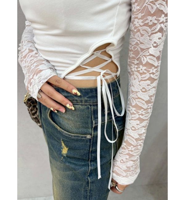 EVRIS「サイドレースアップデザイントップス」|Tシャツ・カットソー|