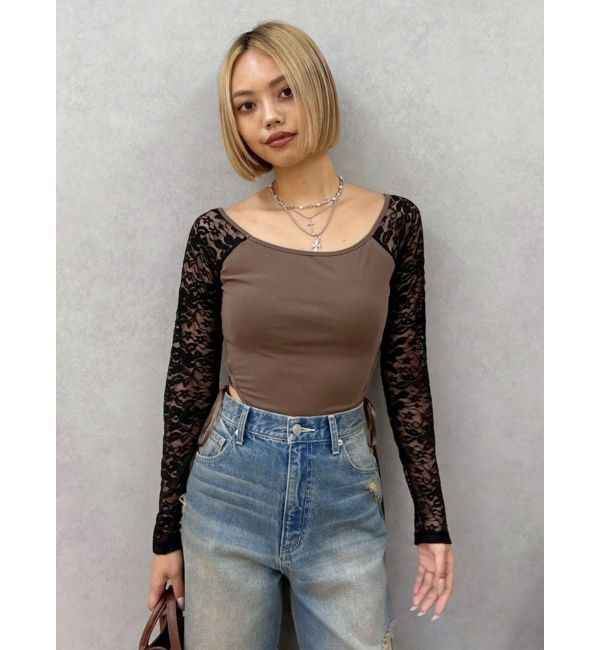 EVRIS「サイドレースアップデザイントップス」|Tシャツ・カットソー|