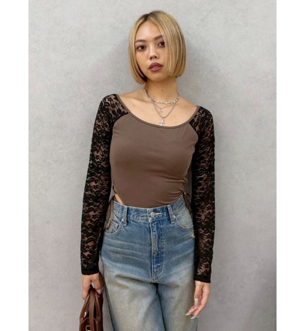 EVRIS「サイドレースアップデザイントップス」|Tシャツ・カットソー|