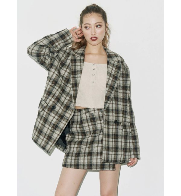 EVRIS「ラップチェックミニスカート【セットアップ着用可能】」|スカート|