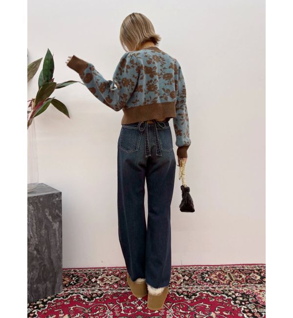 EVRIS「バックリボンワイドデニムパンツ」|デニム|