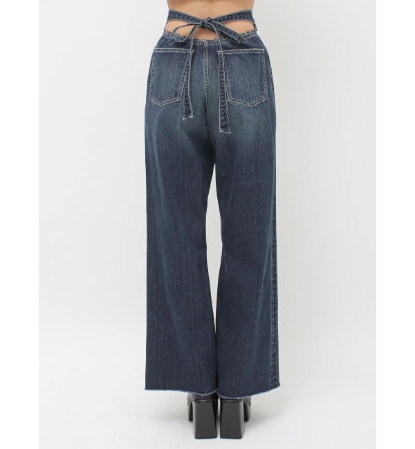 EVRIS「バックリボンワイドデニムパンツ」|デニム|