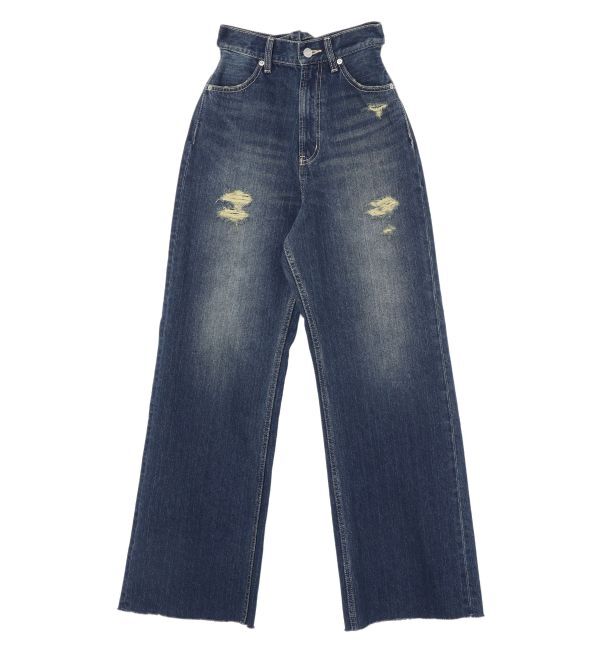 EVRIS「バックリボンワイドデニムパンツ」|デニム|