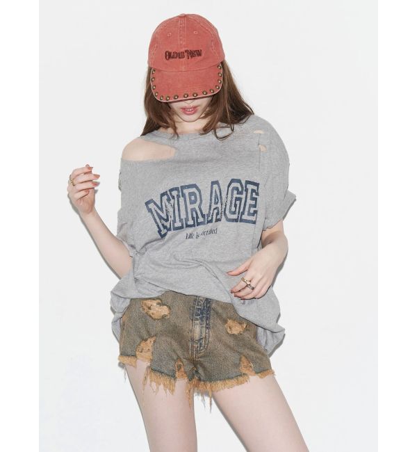 EVRIS「カットダメージBIG Tシャツ」|Tシャツ・カットソー|