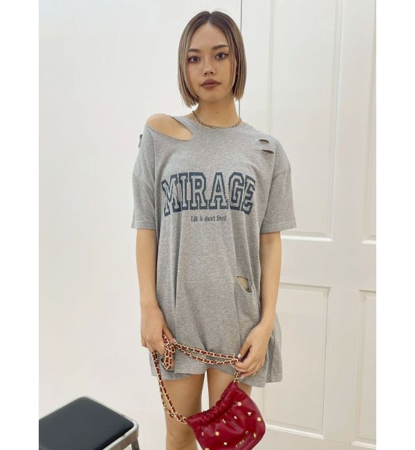 EVRIS「カットダメージBIG Tシャツ」|Tシャツ・カットソー|
