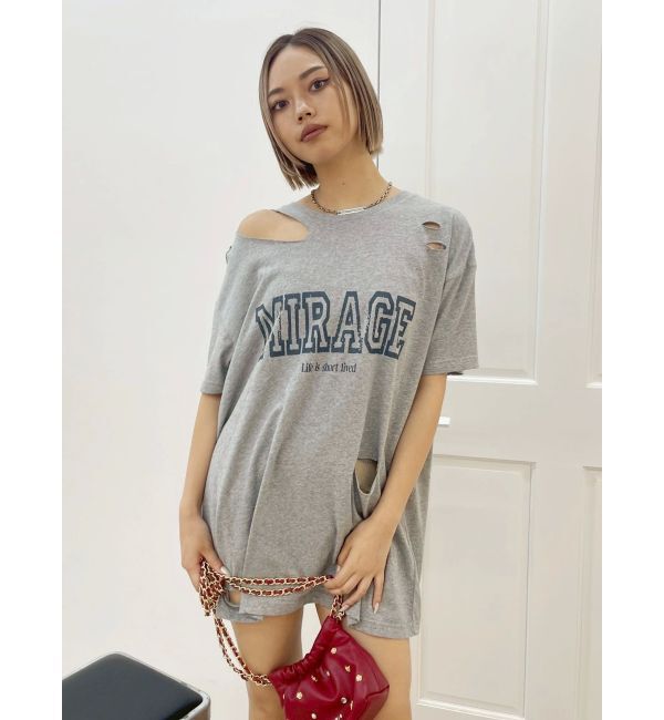 EVRIS「カットダメージBIG Tシャツ」|Tシャツ・カットソー|
