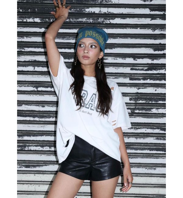 EVRIS「カットダメージBIG Tシャツ」|Tシャツ・カットソー|