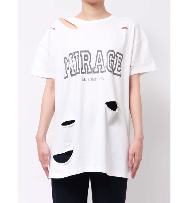 EVRIS「カットダメージBIG Tシャツ」|Tシャツ・カットソー|